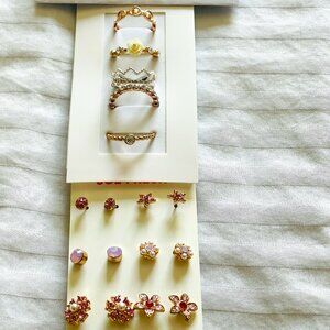 BUNDLE SALE *** Set of (6) Semi-precious Earrings & (5) Costume Rings. NEW !!!